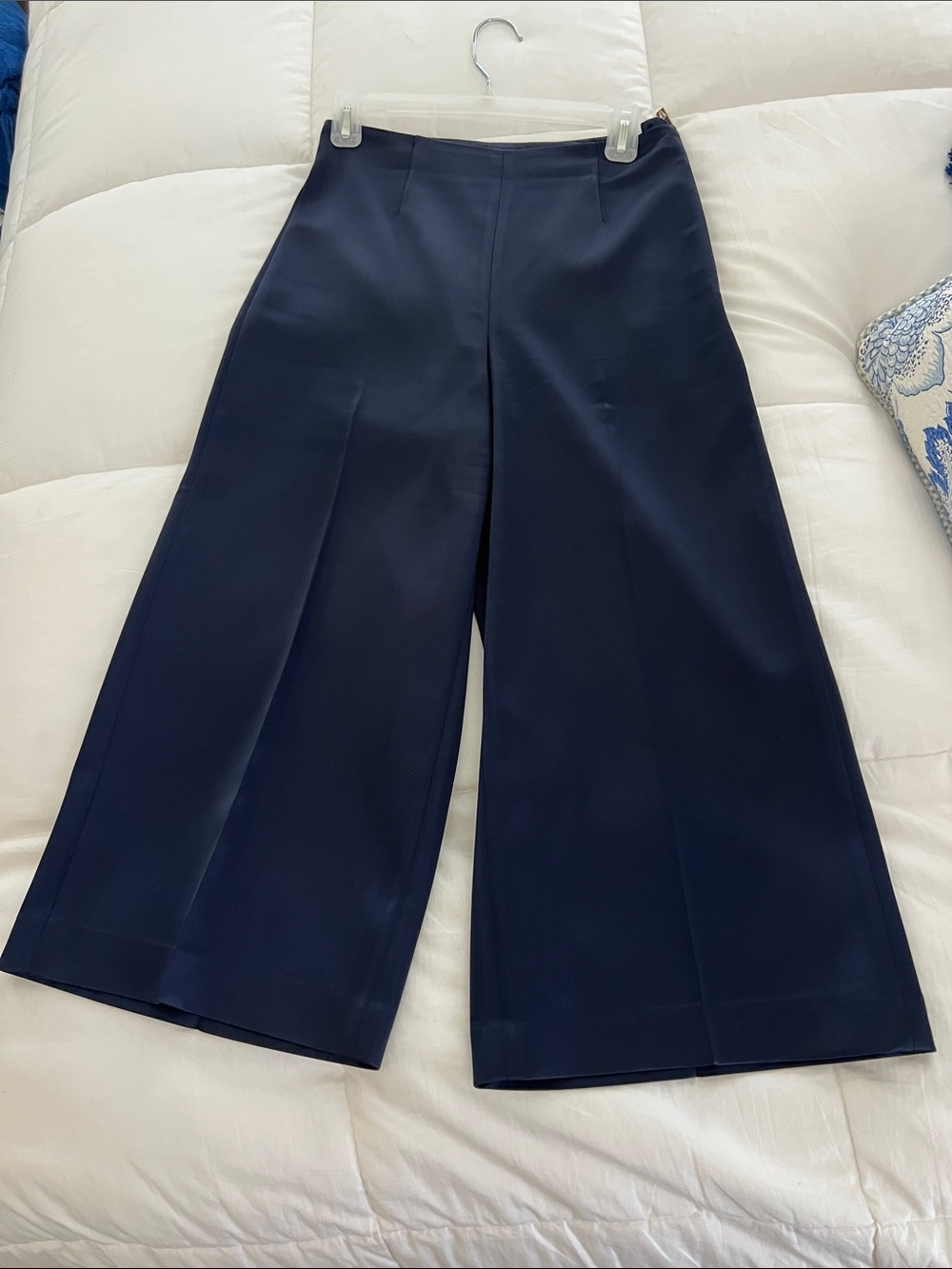 Ted Baker 0 Wide Leg Satin Pants - Navy